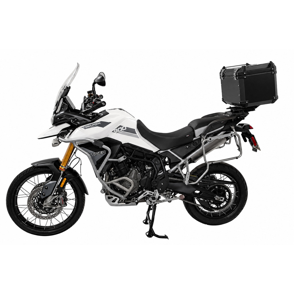 Baú bauleto Rally 54L Para Tiger 900 e Tiger 1200 Preto Bráz