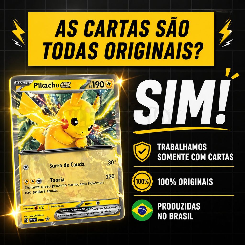 Cartas Pokémon Originais Lote 20 50 75 ou 100 Sem Repetição Envio Rápido