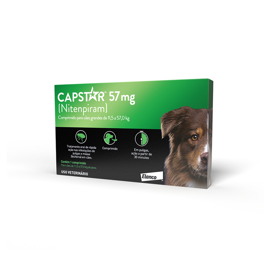 Antipulgas Capstar 11,4kg Cães Até 57kg C/1 Comprimido