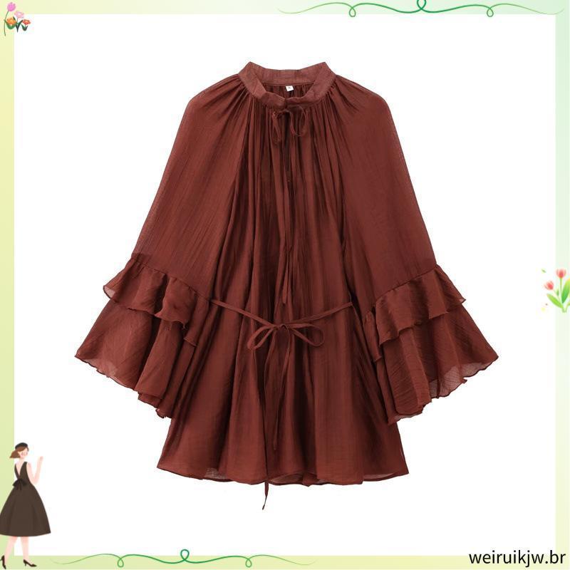2025 25 Primavera Novo Vestido Feminino com Babados 1273151