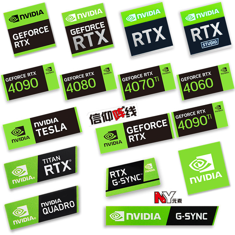 Original RTX 4090TI 4080 4070TI 4060 Adesivo de mesa Etiqueta de placa gráfica de computador portátil