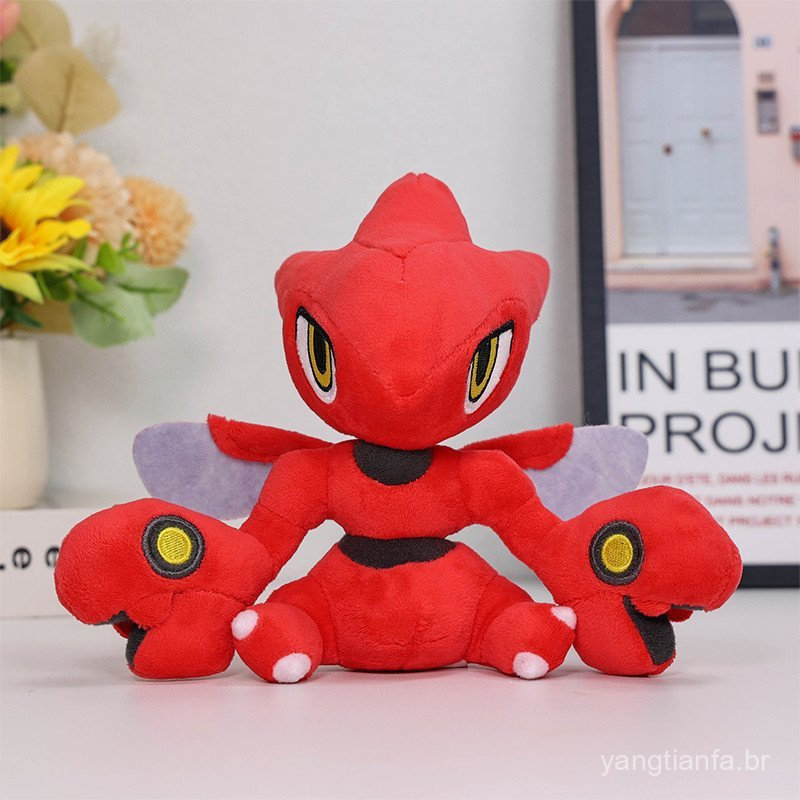 16cm Pokemon Pelúcia Scizor Mantis Bolso Monstros Brinquedos De Boneca Segurar Travesseiro Macio Animais Dos Desenhos An