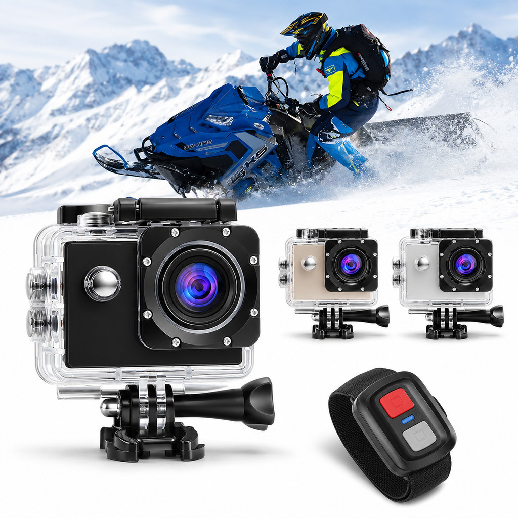 Câmera Action 4K WiFi Full HD Mini Esportiva Com Gravação Loop DVR Veicular e Função Webcam