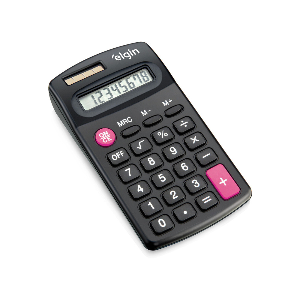 Calculadora de Bolso - 8 Dígitos Desligamento Automático Preta