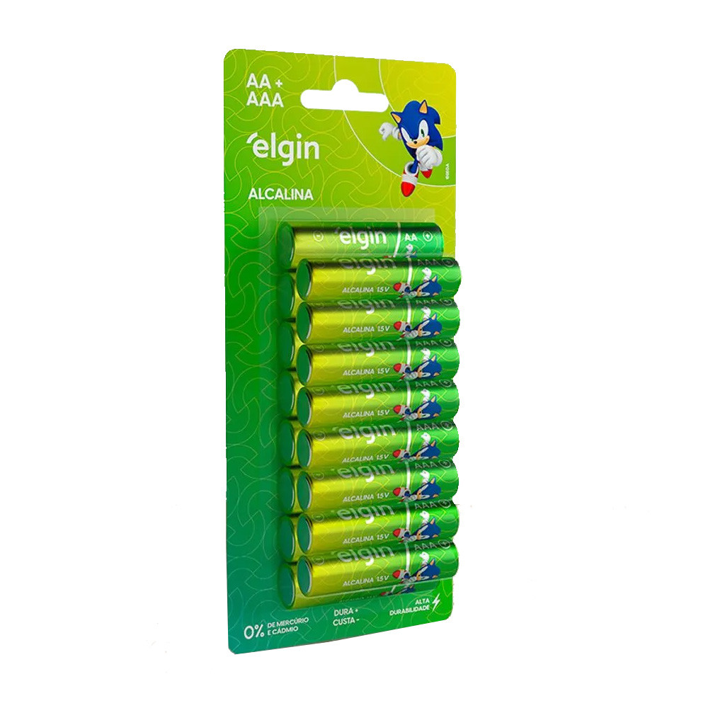 Pilha Alcalina - Blister com 8 Unidades AA Comum e 8 Unidades AAA Palito