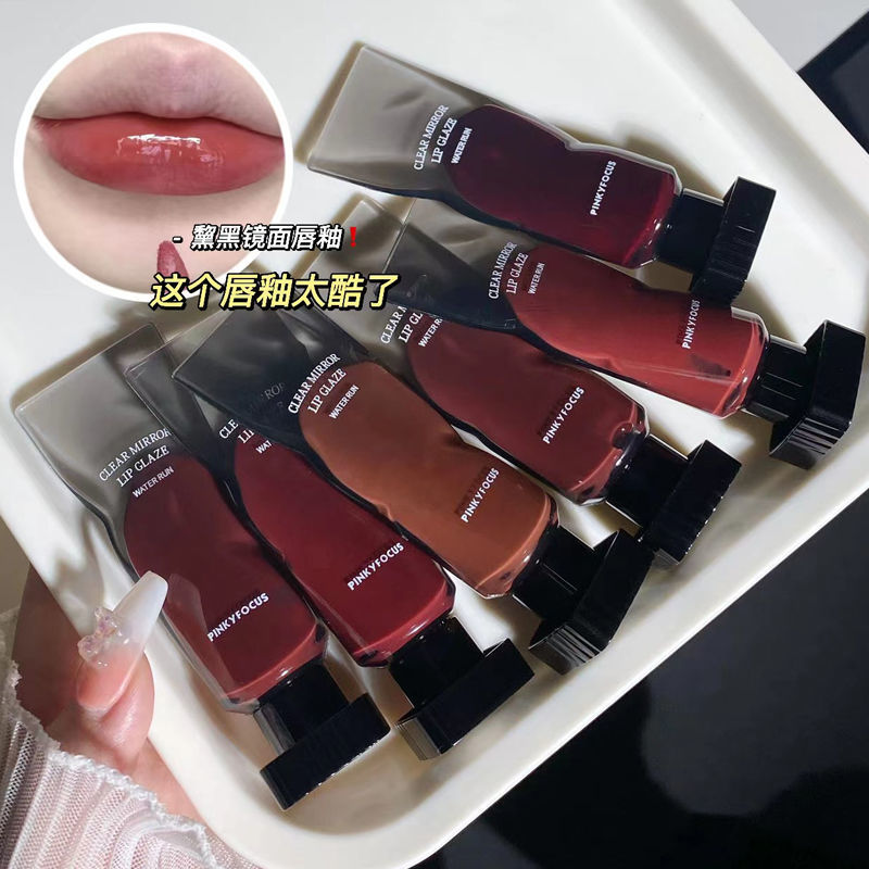 Menina puro desejo pigmento transparente cubo de gelo brilho de água espelho lábio esmalte preto brilho labial barato es