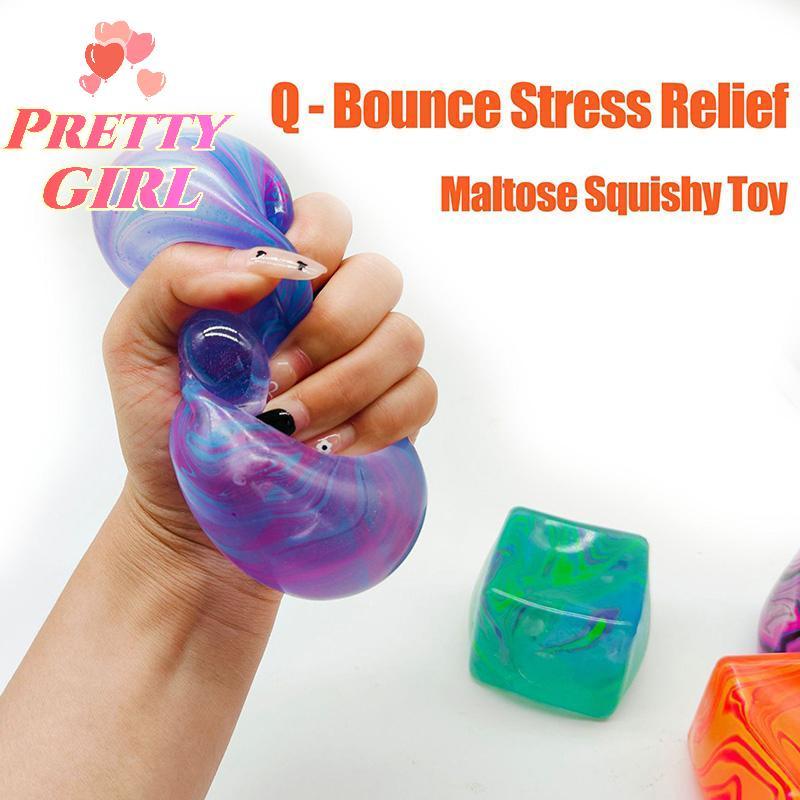[Pretty ggirl] Cubo De Gelo Fidget Stress Relief Toy 1 Peça Maltose Squishy Fingertip Reduz A Ansiedade Para Relaxamento