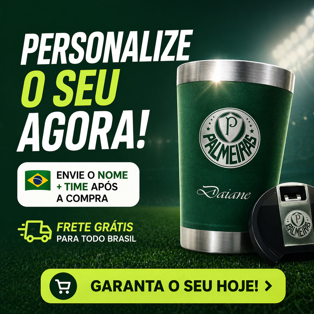 Copo Térmico Personalizado Time Palmeiras/ Nome e logo