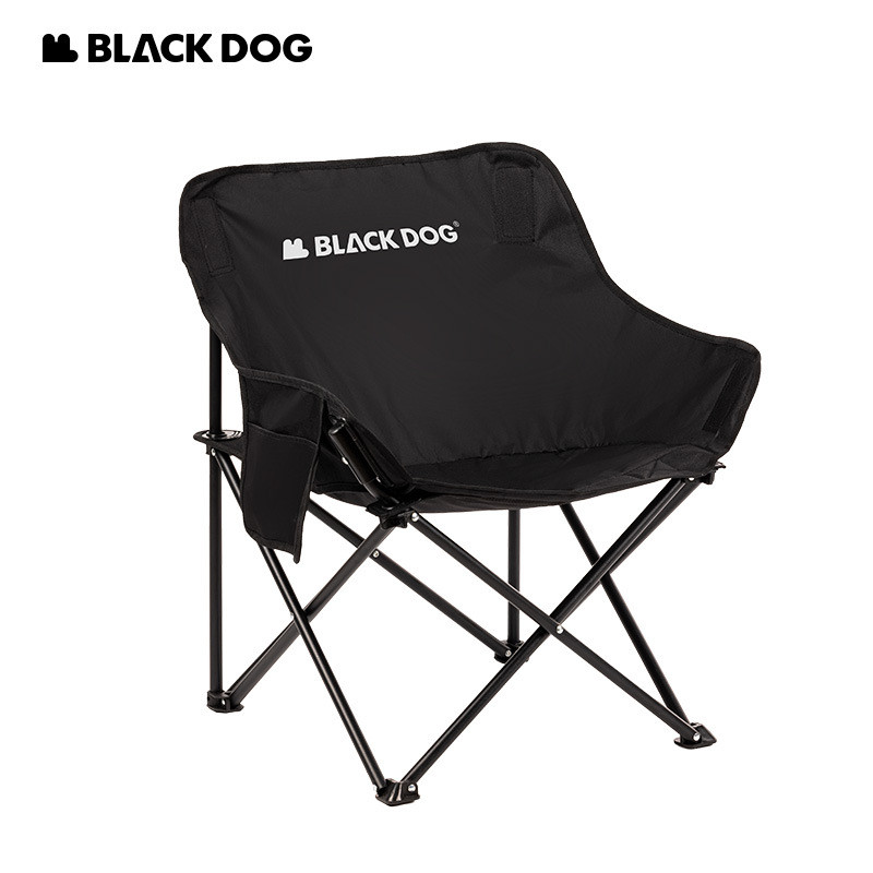 Cão preto acampamento ao ar livre flutuante lua lua cadeira dobrável reclinável portátil Ultra-leve esboço praia pesca f
