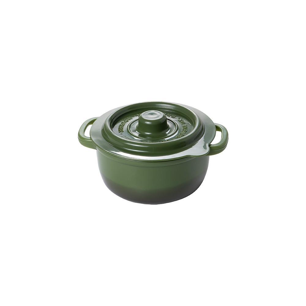 Pote Panelinha Hermético Supreme Verde 180 ml Mini Caçarola Ramekin Plástico Redondo Plasútil