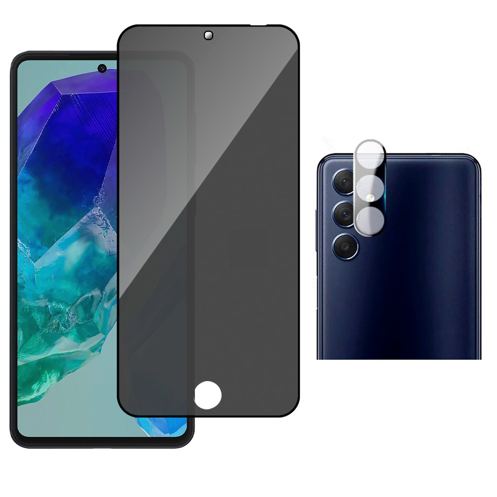 Película Vidro Privacidade + Película Câmera P/ Galaxy M55 5G