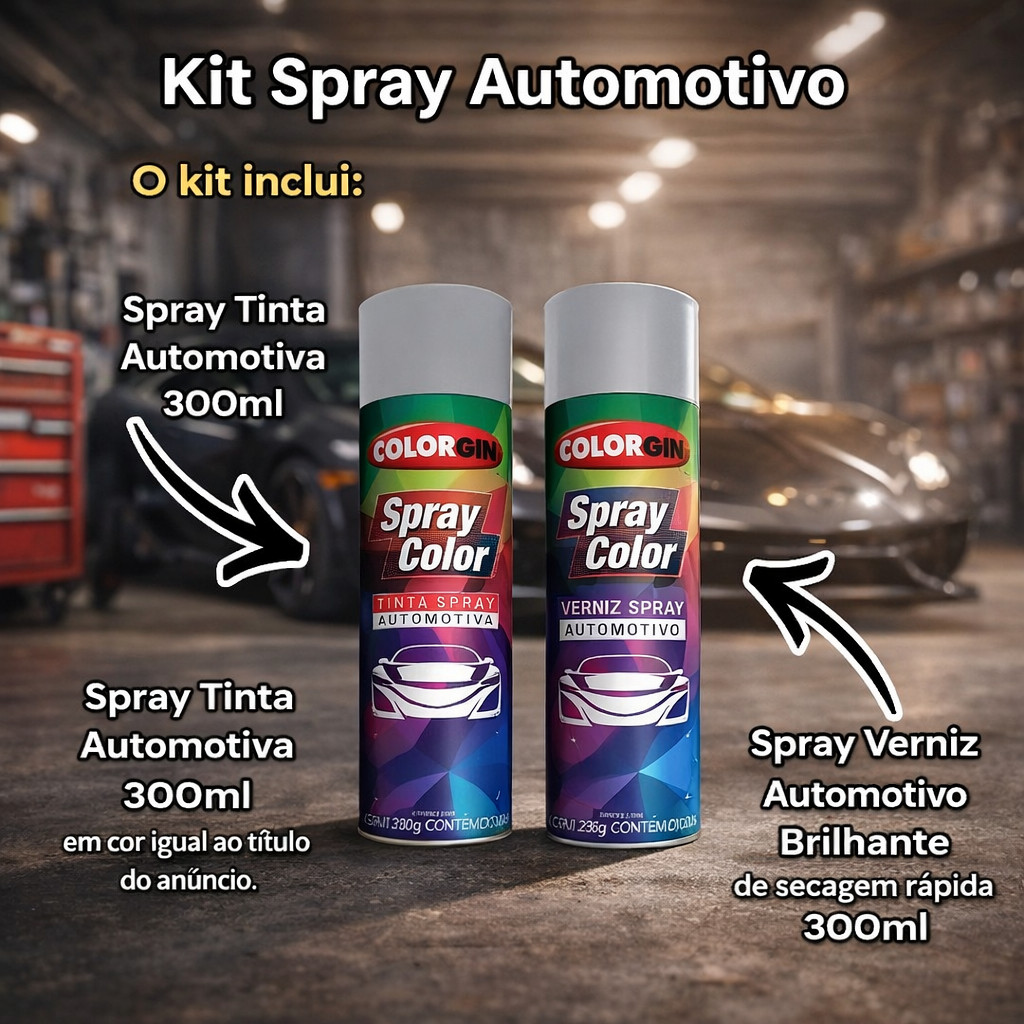 Tinta Spray Automotiva Azul Sensation 300ml + Spray Verniz — imagem 2 de 2