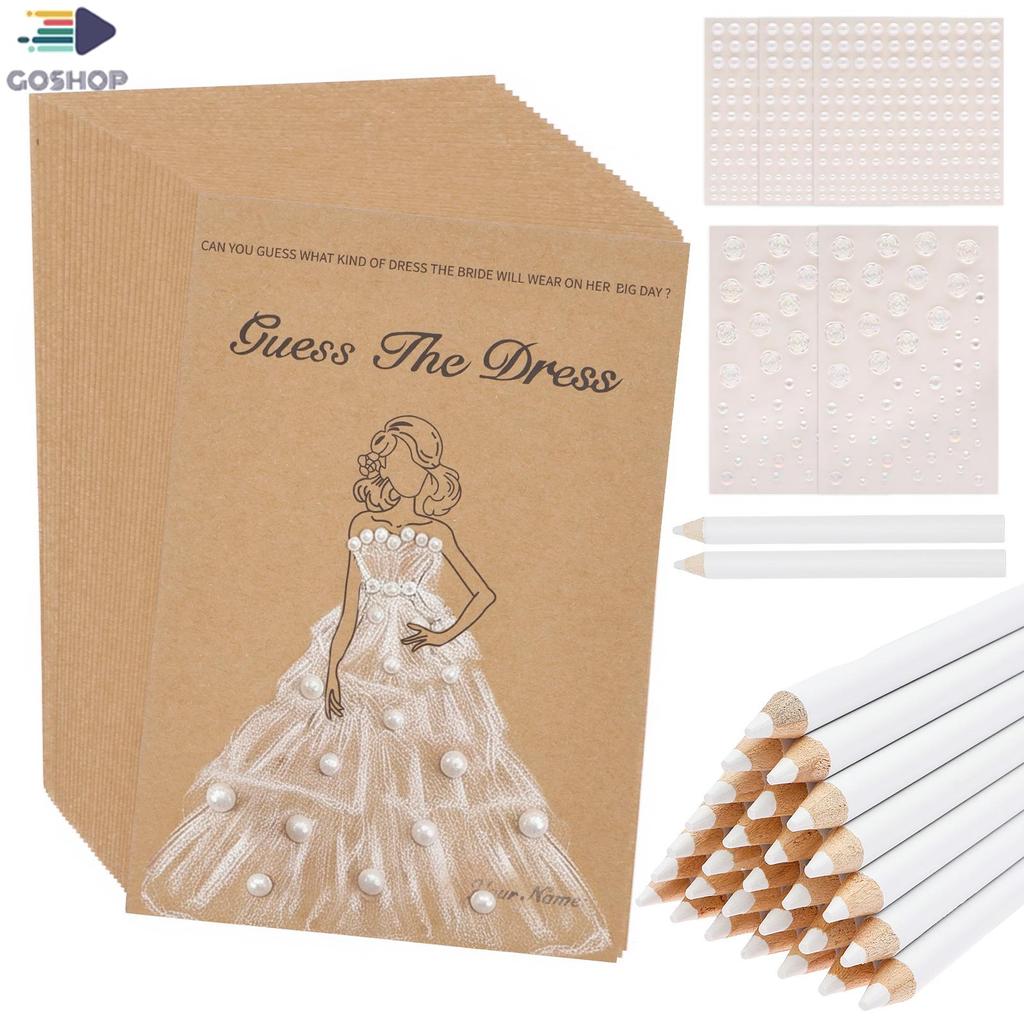 30 Conjuntos De Jogos De Chá De Panela Guess the Dress Para Convidados Com 30 Cartões Casamento Lápis Solúveis Em Água S