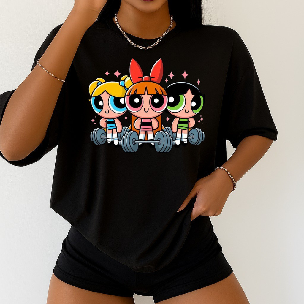 Camiseta Oversized Streetwear Meninas Super Poderosas Algodão GS WO