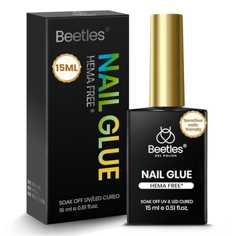 Pontas De Unhas De Amêndoa Média Beetles 576 Unidades 12 Tamanhos , Gel Macio Pré-Gravado , Cobertura Completa Meio Fosc