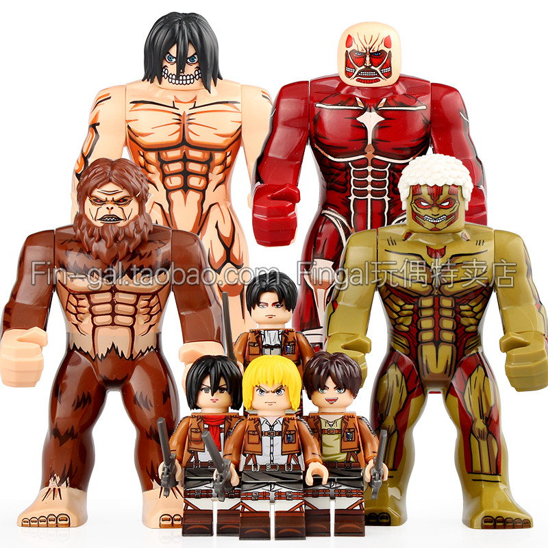 WM6148 Anime Attack on Titan Allen Mikasa Levi Bloco de construção Brinquedo de montagem de minifigura
