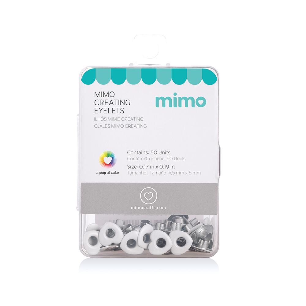 Ilhós Mimo Creating – Coração – Branco – 9 – 4 – 5 mm – 50 Unids