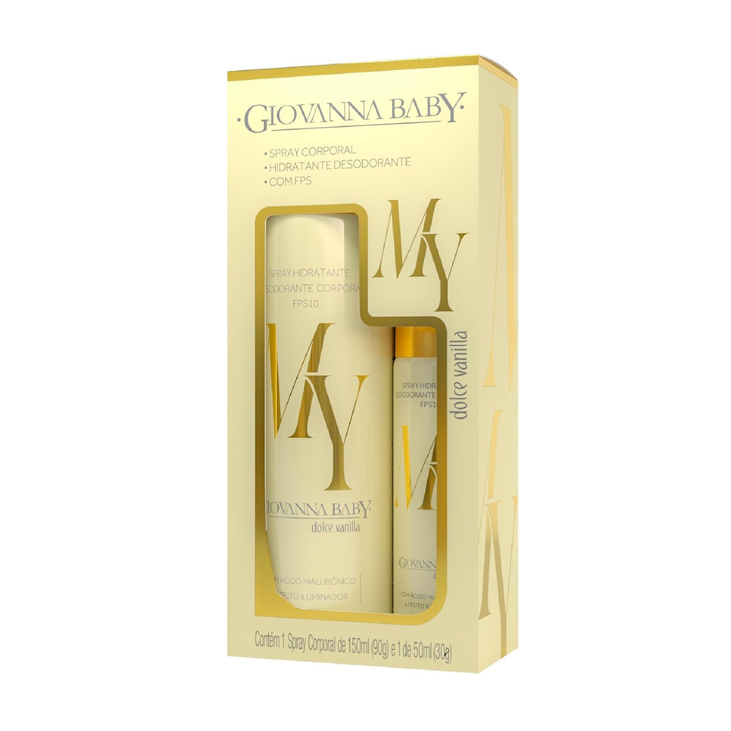 Giovanna Baby Hidratante Corporal Spray My Hidr Aero Vanilla FPS10 150ml + 50ml Kit Hidratação e Proteção