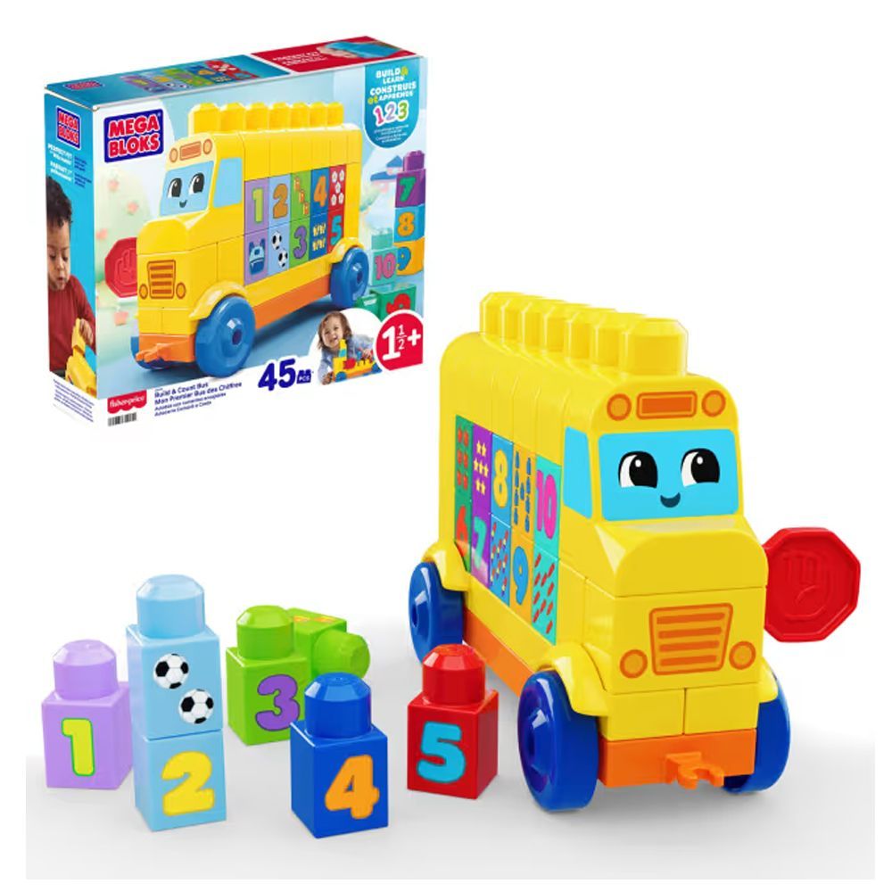 Mega Bloks Ônibus dos Números Monte e Conte JKG34 Mattel