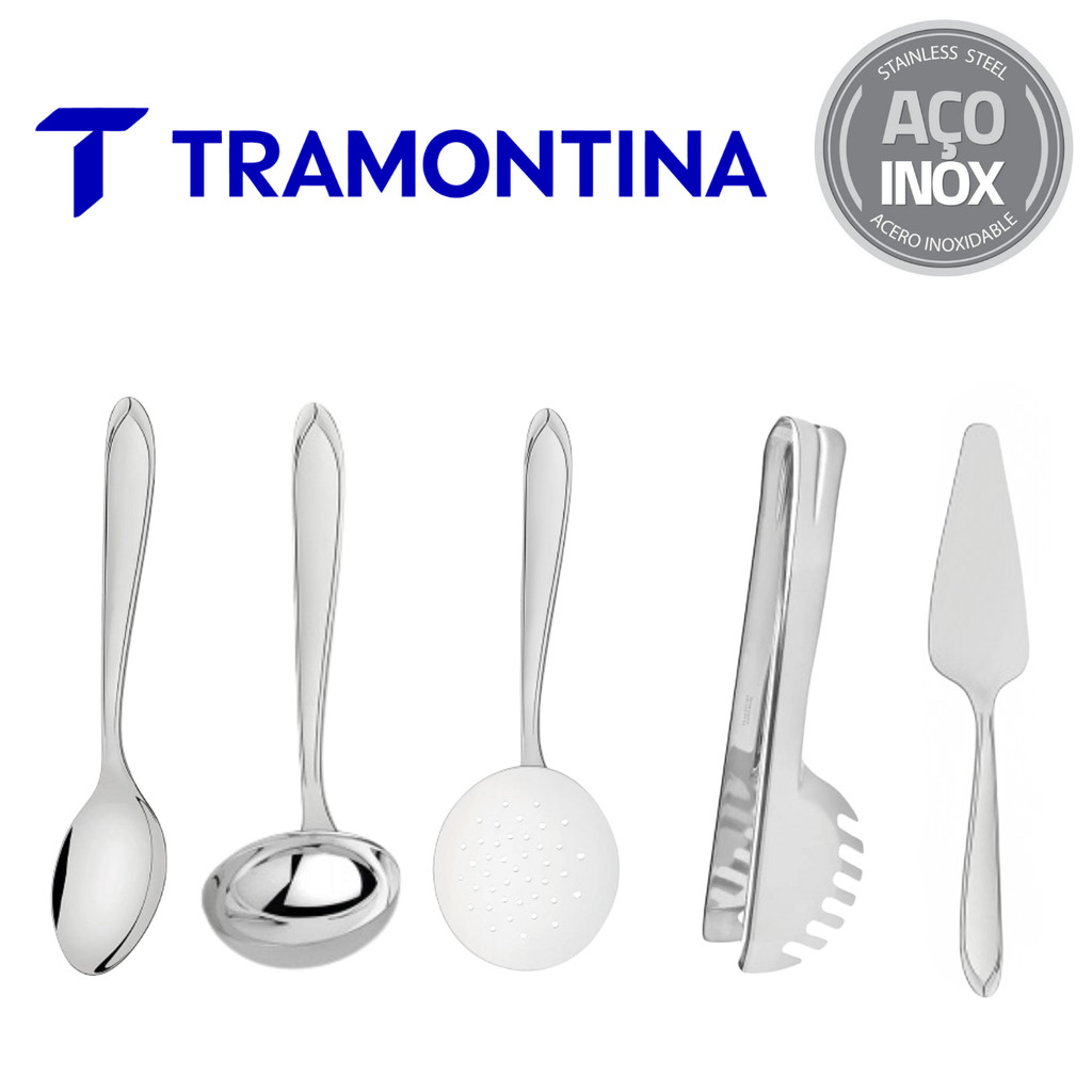 Kit Utensílios Tramontina 5 Peças Inox Cozinha e Sobremesa