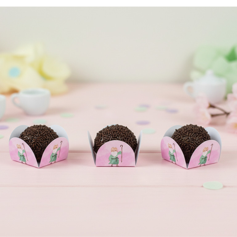 100 Forminhas Brigadeiro Docinho 4 Pétalas Arca De Noé Para Festas Aniversários Eventos Doces Confeitaria Beijinho
