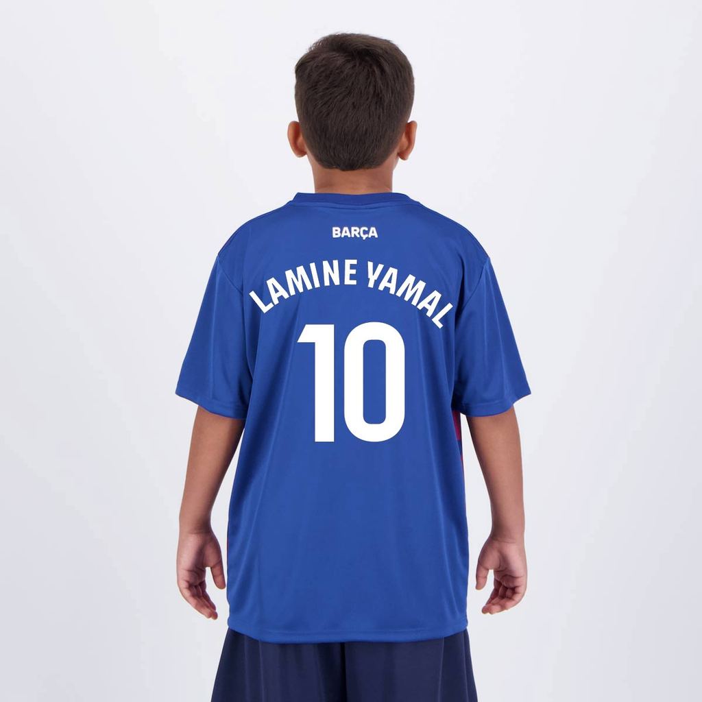 Camisa Barcelona Dominant Juvenil Azul 10 Lamine Yamal