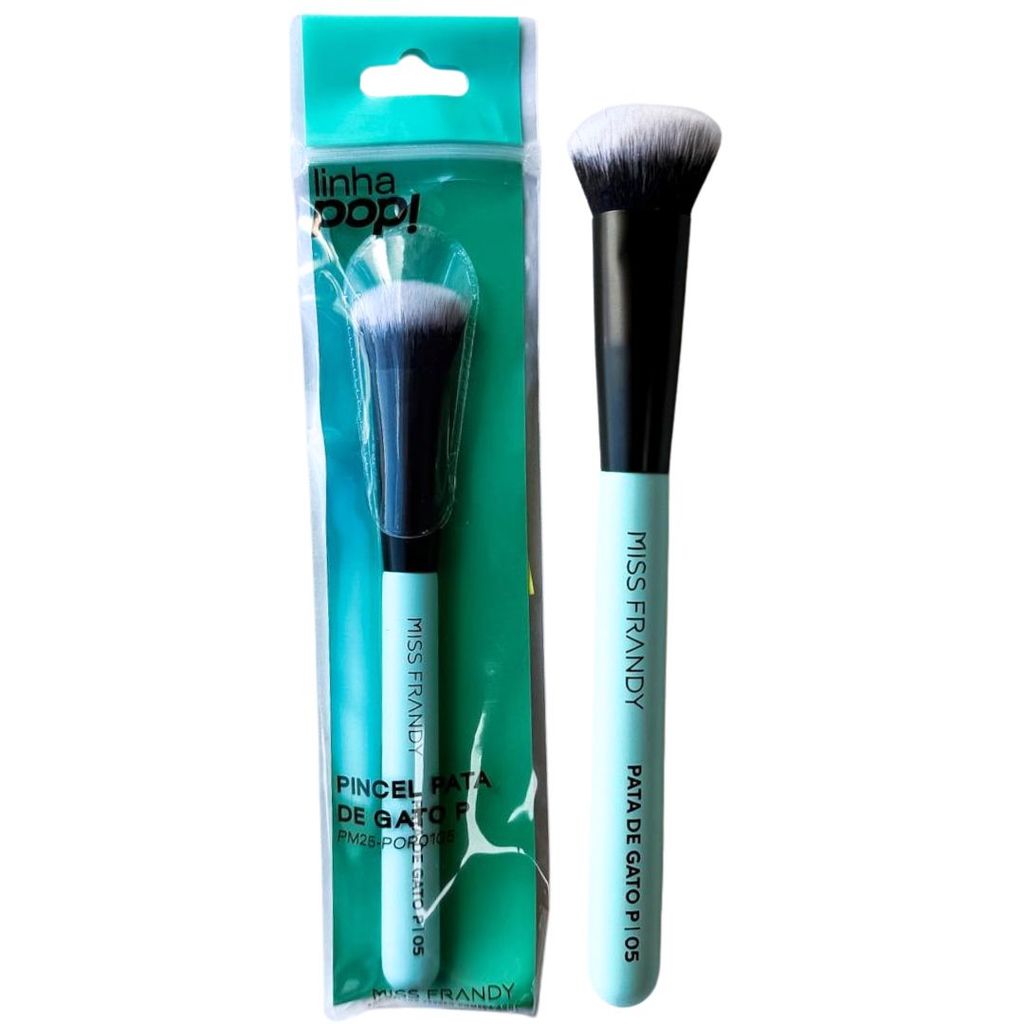 Pincel Pata de Gato PM25-POP0105 Verde Maquiagem Tamanho P Miss Frandy Linha Pop P/05