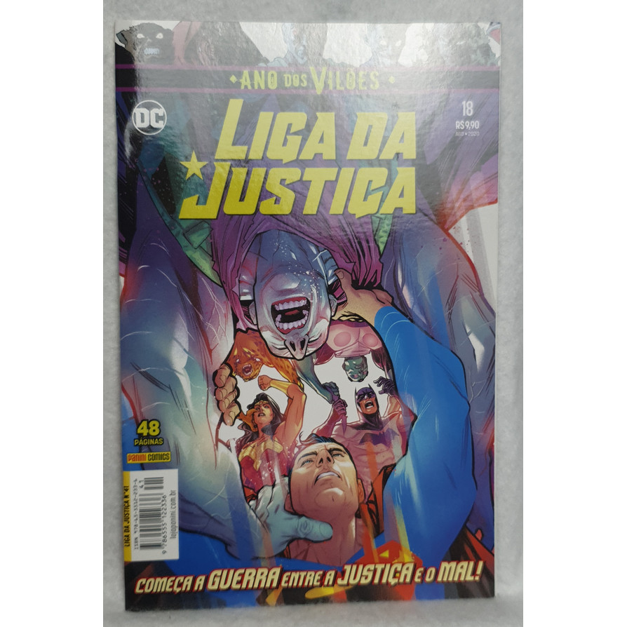 Gibi Liga Da Justiça - Ano dos Vilões 18 - Começa a Guerra Justiça e Mal - Editora Panini Comics