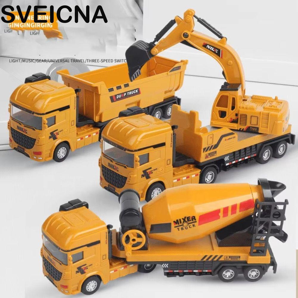 Brinquedo Modelo De Escavadeira SVEICNA , Caminhão De Engenharia De Simulação De Carro , Brinquedos Misturador Em Escala