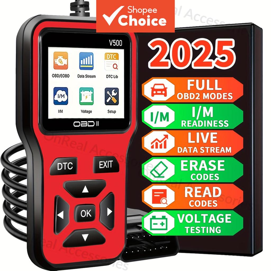 Testador De Bateria De Tensão Do Leitor De Código De Falha Motor Scanner De Diagnóstico OBDII-V500