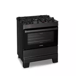 Fogão a Gás Esmaltec Ideal Top Glass 5 Bocas 84L Preto Acendimento Automático Top Control