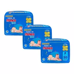 Kit 3 Fraldas Turma da Mônica Baby Jumbo P com 30un cada