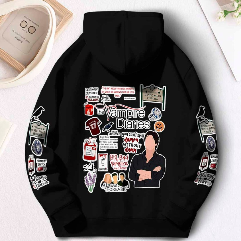 Moletom Canguru The Vampire Diaries Diarios De Um Vampiro Premium Serie Damon E Stefan