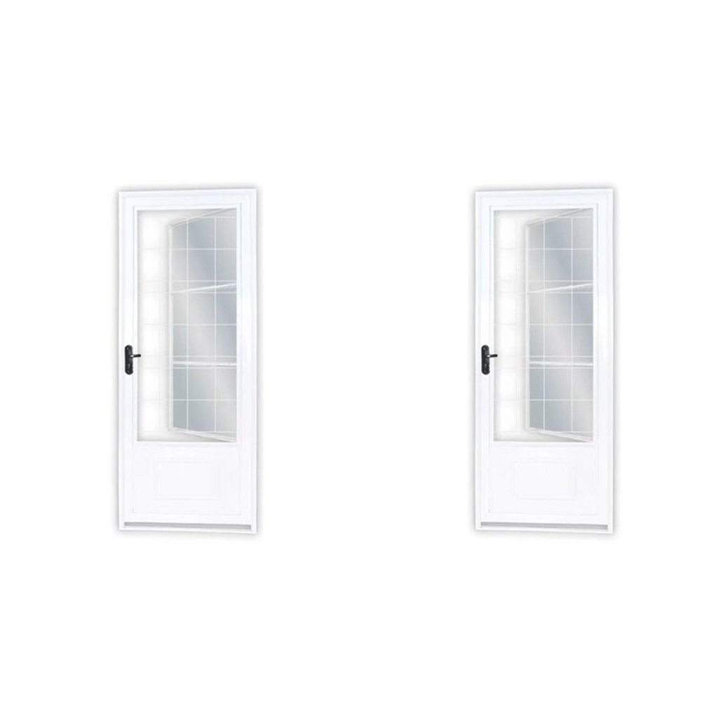 Kit com 2 Portas de Aço Postigo 215x85cm com Grade Quadrada Minas Sul Mgm