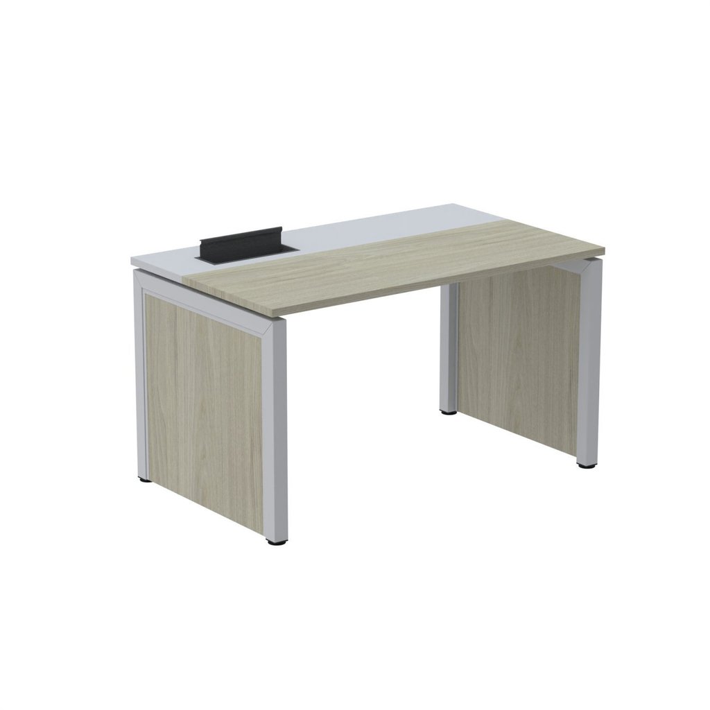 Escrivaninha Mesa Escritório Pscpp150 150cm Industrial Nogueira Casablanca E Cinza Nogueira Casablanca/Cinza