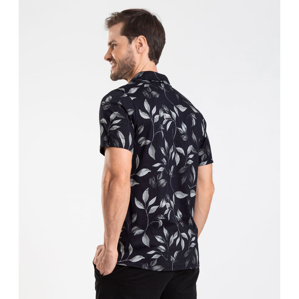 Camisa em Meia Malha Masculina Diametro Preto · foto 2
