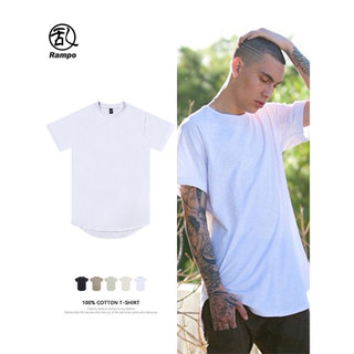 240g puro algodão pesado camiseta Bieber mesmo estilo europeu americano High street Wear curto frente curta volta camisa