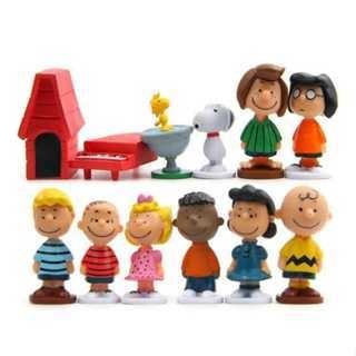Kit 12 miniaturas Snoopy peanuts Charlie Brown decoração 5 cm