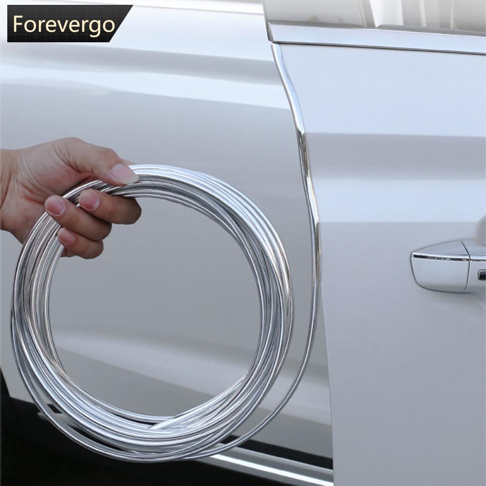 FOREVERGO 2/5/10m Tiras De Proteção De Borda De Porta De Carro Isolamento De Ruído Selante Cromadas Tira De Vedação De B
