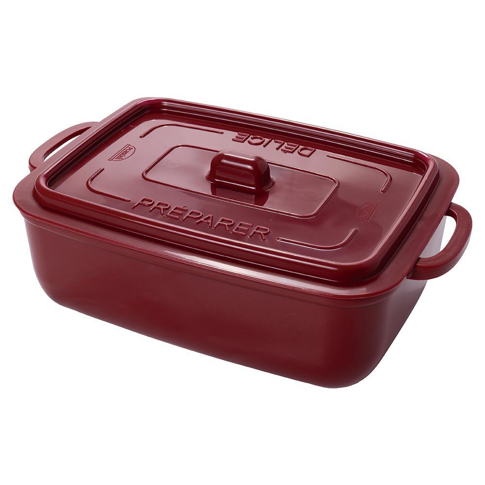 Pote Panelinha Hermético Supreme Vermelho 1,2 L Mini Caçarola Ramekin Plástico Retangular Plasútil