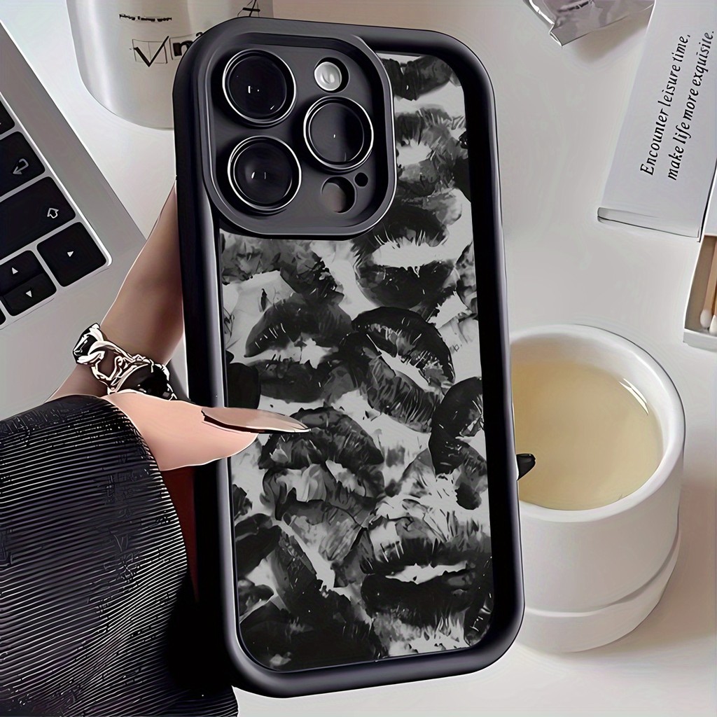 Capinha Capa Anti-impacto Samsung S25 EDGE A55 S20 S23 FE S24 A07 A17 A26 A55 A15 A05S Marca labial Estilo Ins Fosco