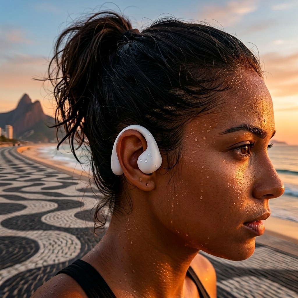 Fone de Ouvido Condução Óssea Bluetooth Sem Fio Esportivo TWS Clip-on Corrida Ciclismo IPX5 Resistente Àgua