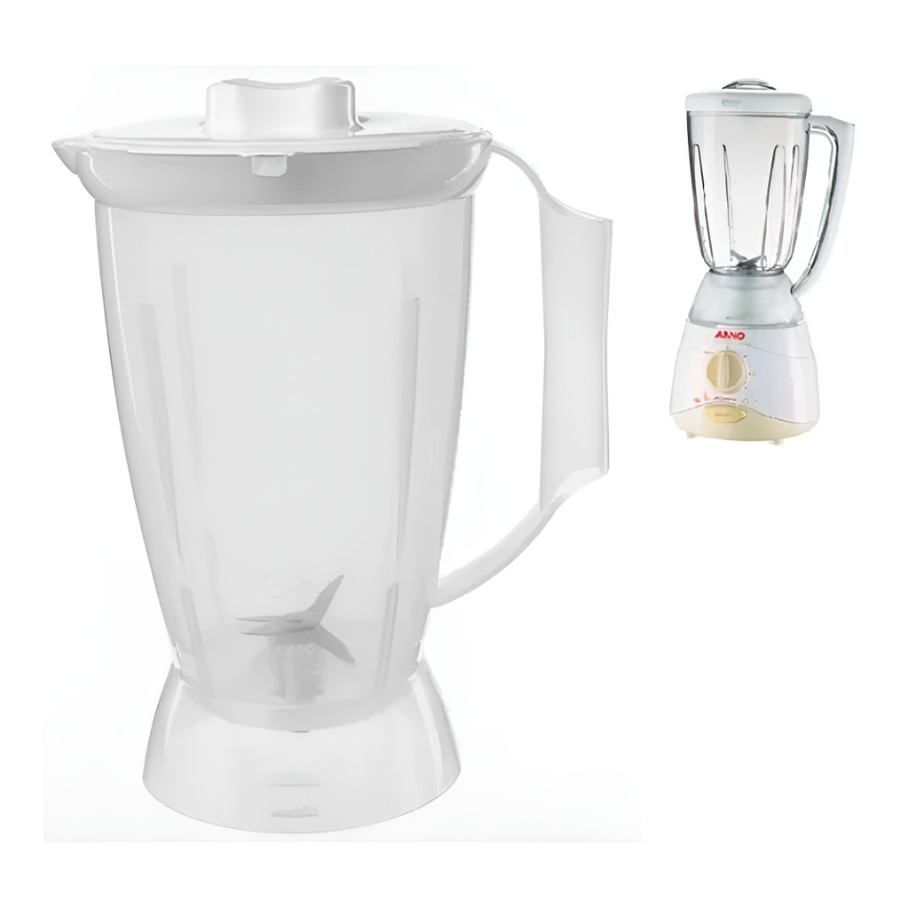 Copo Liquidificador Arno Alegro / Convivio s/ torneira tampa branca Translucido