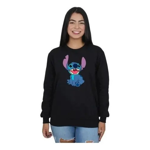 Moletom Blusa De Frio Gola Redonda Lilo Stitch Desenho