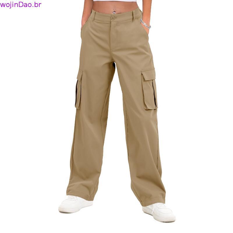 Conjunto Premium Juvenil Feminino Estiloso Calça Wide Leg Cargo com Elástico Cropped com Elatex nas Costas TAM 12/14/16