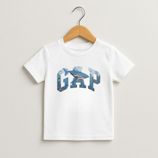 Blusa Juvenil GAP Camiseta Infantil Unissex Visual Minimalista