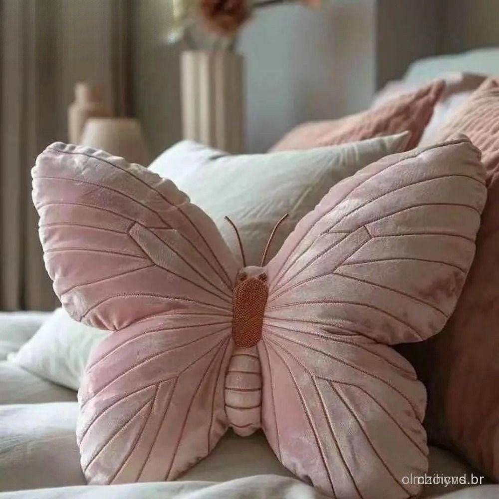 Almofada Borboleta, Cobertor Macio e Elegante, Brinquedo Rosa para Meninas, Presentes de Natal, Almofada