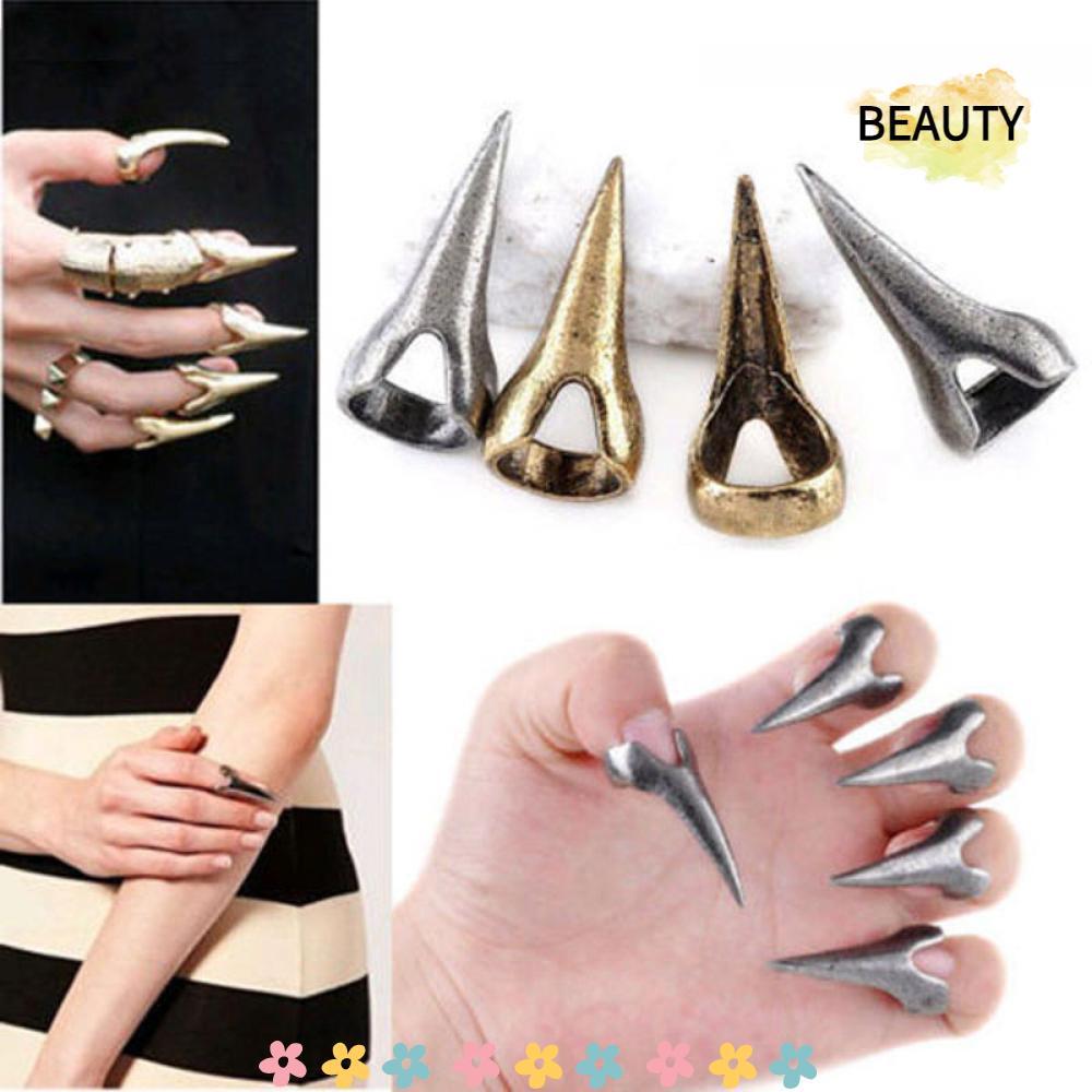 BEAUTYHOMEBR 5 Peças De Anéis Com Ponta De Unha Punk Talon Rock Garra
