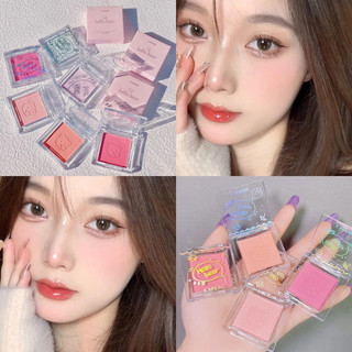 Venda quente pegue!Blush monocromático alto brilho blush azul blush roxo renderização de cor longa duração Natural Nude 