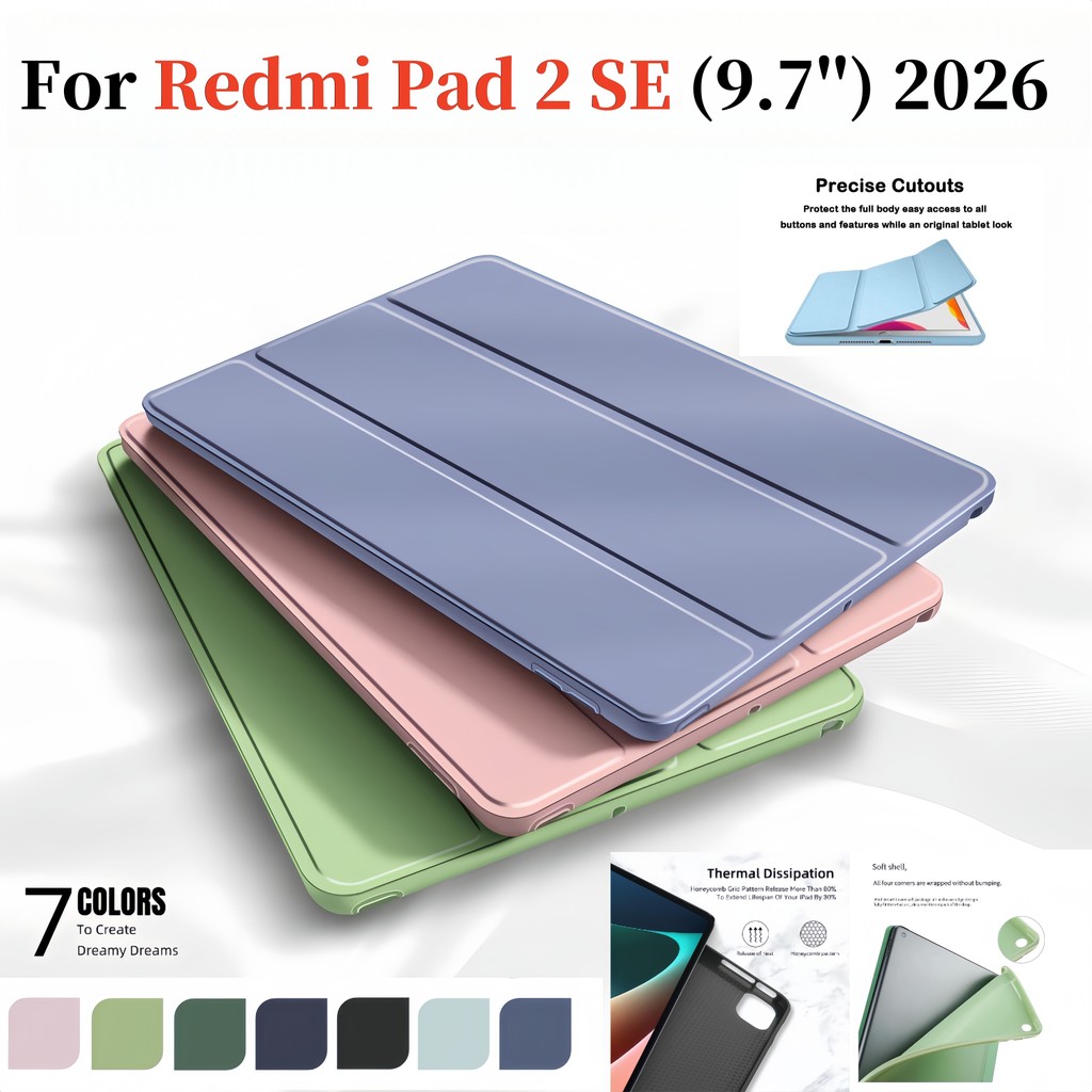 Para Xiaomi REDMI Pad 2 SE 4G 9.7 " 2026 Flip Suporte Capa Pad2 9.7 Polegadas Magnético Inteligente Silicone Líquido Tab